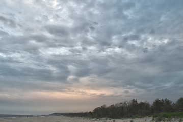 Obraz na płótnie Canvas Storm Clouds over the Beach at the Shore