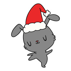 christmas cartoon of kawaii rabbit