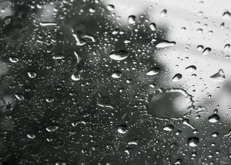 Raindrops Against a Window Shield