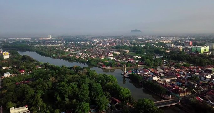 Beautiful aerial view of landscape in Alor Setar, Kedah Malaysia. Nothern state in Malaysian country