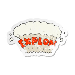 retro distressed sticker of a cartoon explosion