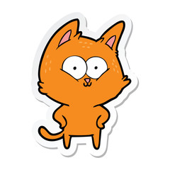 sticker of a cartoon cat