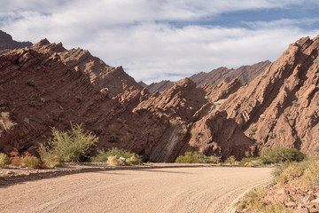 The view alongside the scenic route 76, in La Rioja province, Argentina. 