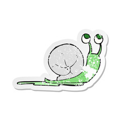 retro distressed sticker of a cartoon snail