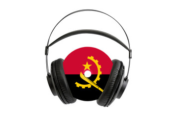Photo of a headset with a CD with a flag of Angola