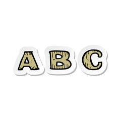 sticker of a A B C cartoon