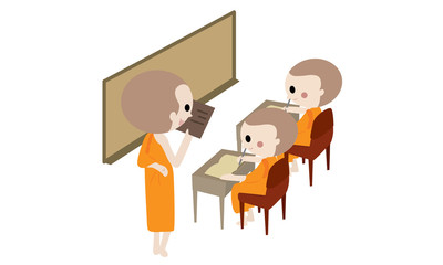 Thai Buddha and monks in Thailand