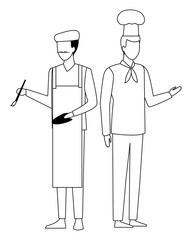 Jobs and professions avatar in black and white