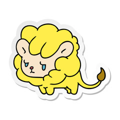 sticker cartoon kawaii cute lion cub