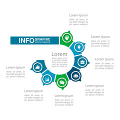 Vector infographic template for  diagram, graph, presentation, chart, business concept with 7 options.