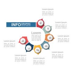 Fototapeta na wymiar Vector infographic template for diagram, graph, presentation, chart, business concept with 7 options.