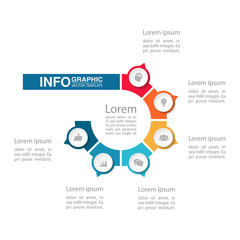 Vector infographic template for  diagram, graph, presentation, chart, business concept with 6 options.