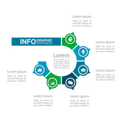 Vector infographic template for  diagram, graph, presentation, chart, business concept with 6 options.