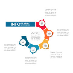 Vector infographic template for  diagram, graph, presentation, chart, business concept with 5 options.