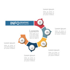 Vector infographic template for  diagram, graph, presentation, chart, business concept with 5 options.