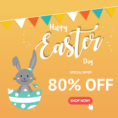 Easter sale vector banner design and template