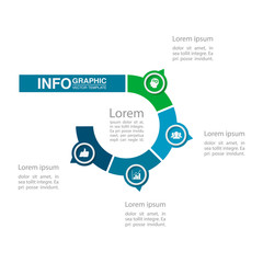 Fototapeta premium Vector infographic template for diagram, graph, presentation, chart, business concept with 4 options.