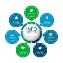 Vector infographic template for  diagram, graph, presentation, chart, business concept with 7 options.