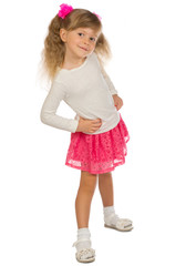 Little funny girl isolated