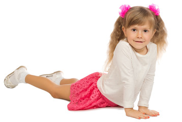 Little funny girl isolated