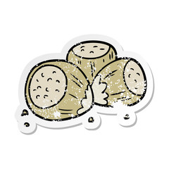 distressed sticker of a cartoon hazelnuts
