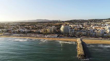 Obraz premium Sitges. Coastal village of Barcelona,Spain. Aerial photo by Drone