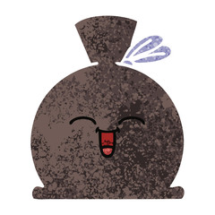 retro illustration style cartoon sack