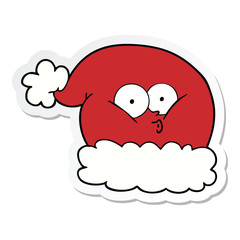 sticker of a cartoon christmas santa hat