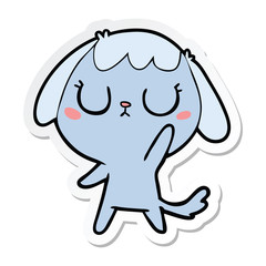 sticker of a cute cartoon dog