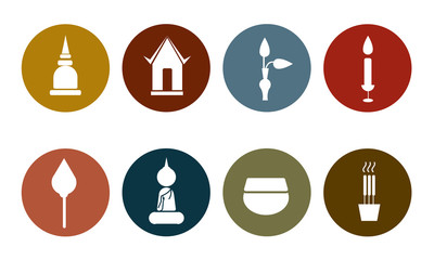 Thai religion flat icon vector