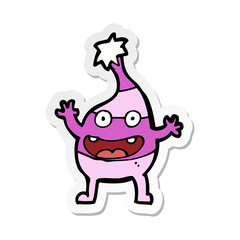 sticker of a cartoon funny creature