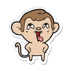 Fototapeta premium sticker of a crazy cartoon monkey