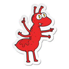 sticker of a cartoon ant