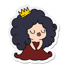 sticker cartoon of cute kawaii girl