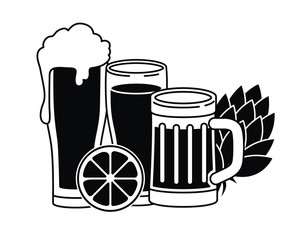 beer with foam isolated icon