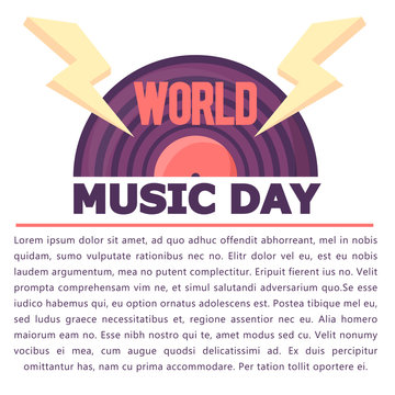 Dj logo design,world dj day.World music day.Retro vinyl symbol