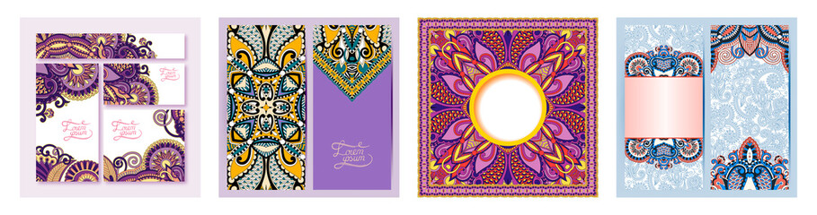 decorative label card for vintage design, ethnic pattern, antique greeting card