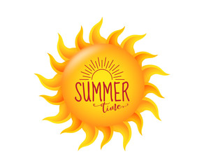 Summer time and sun character design. Elements are layered separately in vector file