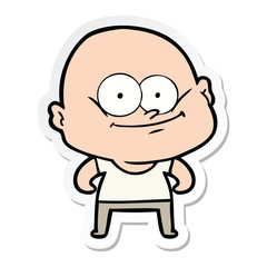 sticker of a cartoon bald man staring