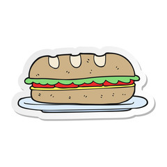 sticker of a cartoon sub sandwich