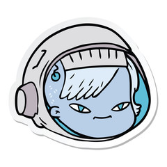 sticker of a cartoon astronaut face