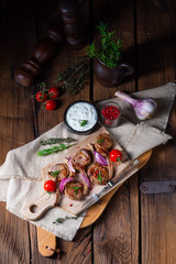Tasty Lamb chops with mint and rosemary
