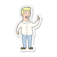 sticker of a cartoon stressed man