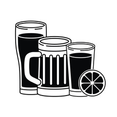 beer with foam isolated icon