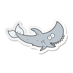sticker of a cartoon shark