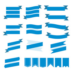 Fototapeta premium set of blue ribbon baner icon