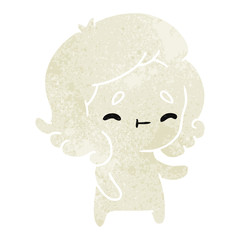 retro cartoon of a kawaii cute ghost