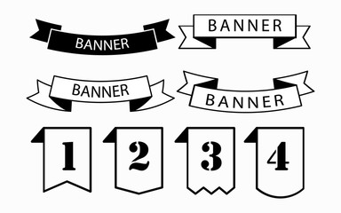 set of ribbon banner