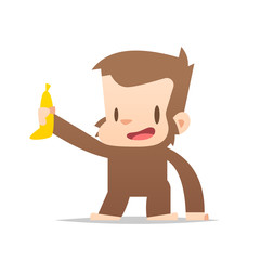 Cartoon monkey vector isolated illustration