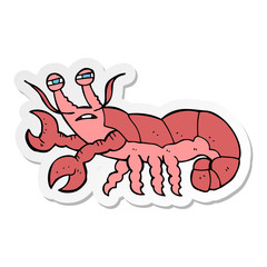 sticker of a cartoon lobster
